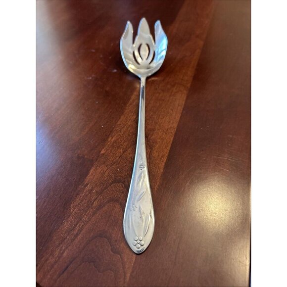 TEMP-TATIONS Stainless OLD WORLD FLORAL Cold‎ Meat Fork Round Tip - Picture 2 of 7